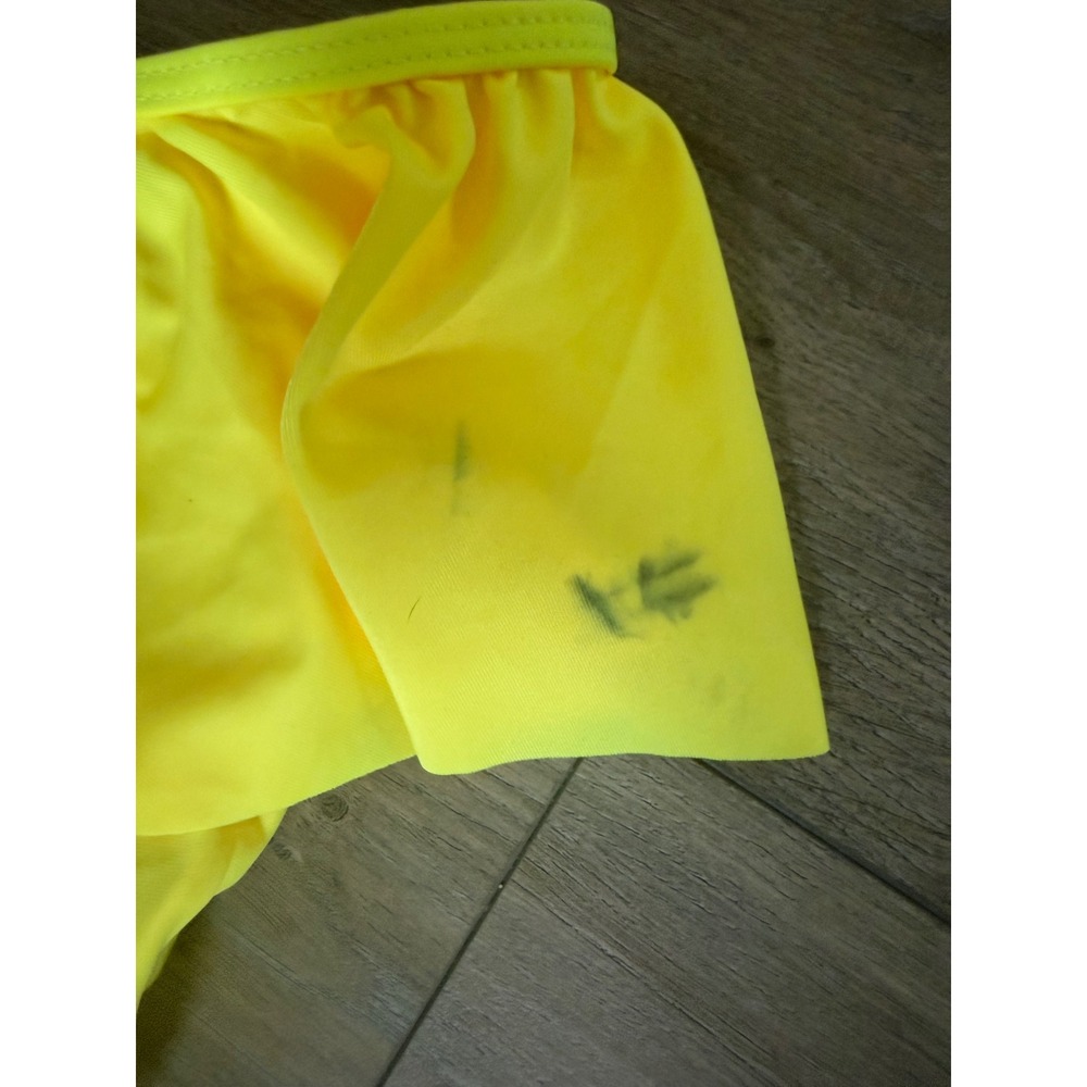 XS Yellow Ruffle Off Shoulder Bikini Lemon Print High Waisted Swimsuit Set Women - Picture 5 of 5